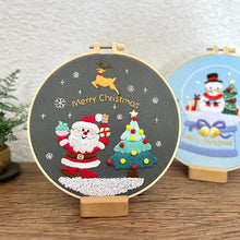 Load image into Gallery viewer, Christmas Spirit Hand Embroidery DIY Kit 20cm