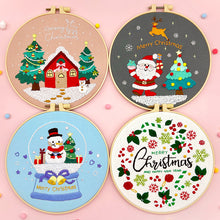 Load image into Gallery viewer, Christmas Spirit Hand Embroidery DIY Kit 20cm