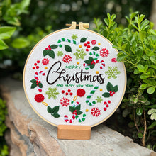 Load image into Gallery viewer, Christmas Spirit Hand Embroidery DIY Kit 20cm