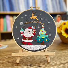 Load image into Gallery viewer, Christmas Spirit Hand Embroidery DIY Kit 20cm