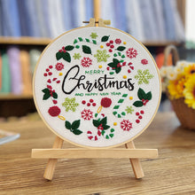 Load image into Gallery viewer, Christmas Spirit Hand Embroidery DIY Kit 20cm