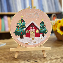 Load image into Gallery viewer, Christmas Spirit Hand Embroidery DIY Kit 20cm