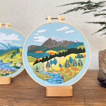 Load image into Gallery viewer, River Mountain scenery Landscape Hand Embroidery DIY Kit 20cm