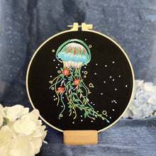 Load image into Gallery viewer, Graceful Jellyfish Hand Embroidery DIY Kit 20cm