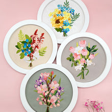 Load image into Gallery viewer, Colorful Flowers Bouquet Hand Embroidery DIY Kit 20cm
