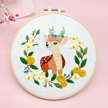 Load image into Gallery viewer, Lovely Baby Deer Hand Embroidery DIY Kit 20cm