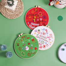 Load image into Gallery viewer, Merry Christmas Holiday Spirit Embroidery DIY Kit 20cm