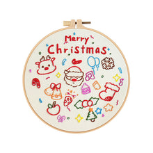 Load image into Gallery viewer, Merry Christmas Holiday Spirit Embroidery DIY Kit 20cm