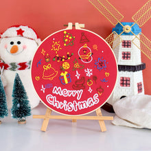 Load image into Gallery viewer, Merry Christmas Holiday Spirit Embroidery DIY Kit 20cm