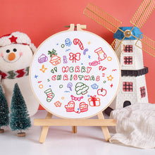 Load image into Gallery viewer, Merry Christmas Holiday Spirit Embroidery DIY Kit 20cm