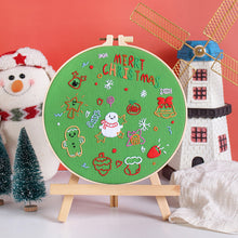 Load image into Gallery viewer, Merry Christmas Holiday Spirit Embroidery DIY Kit 20cm