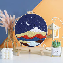 Load image into Gallery viewer, Serene Landscape Nature Embroidery DIY Kit 20cm