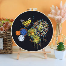 Load image into Gallery viewer, Fireworks and Butterfly Embroidery DIY Kit 20cm