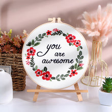 Load image into Gallery viewer, Quotes and Flowers Embroidery DIY Kit 20cm