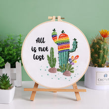 Load image into Gallery viewer, Inspirational Cactus Embroidery DIY Kit 20cm