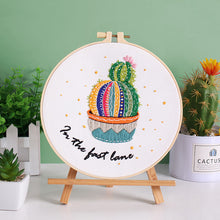 Load image into Gallery viewer, Inspirational Cactus Embroidery DIY Kit 20cm