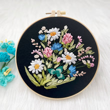Cargar imagen en el visor de la galería, Astonished Ribbon Flowers Bouquet Embroidery DIY Kit 20cm