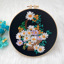 Cargar imagen en el visor de la galería, Astonished Ribbon Flowers Bouquet Embroidery DIY Kit 20cm
