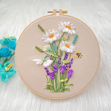 Cargar imagen en el visor de la galería, Astonished Ribbon Flowers Bouquet Embroidery DIY Kit 20cm