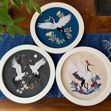 Load image into Gallery viewer, Majestic Crane and Flowers Embroidery DIY Kit 20cm