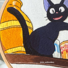Load image into Gallery viewer, Original Thread Painting - Kiki’s Cat - Embroidery size 7”