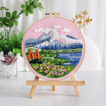 Load image into Gallery viewer, River Mountain scenery Landscape Hand Embroidery DIY Kit 20cm
