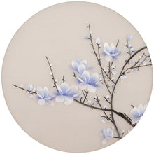 Load image into Gallery viewer, DIY Silk Embroidery kit Blue Plum Blossom 20cm