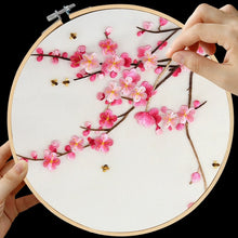 Load image into Gallery viewer, DIY Silk Embroidery kit Peach Blossom 20cm