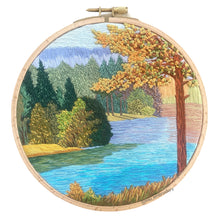 Charger l'image dans la galerie, Autumn Riverside Landscape PDF Embroidery Pattern + 4 hrs Video Tutorial