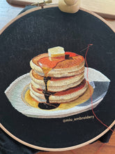 Cargar imagen en el visor de la galería, Original Thread Painting - Pancakes- Hoop size 8”