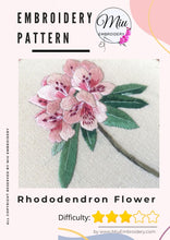 Load image into Gallery viewer, Rhododendron Flower PDF Embroidery Pattern + Video Tutorial