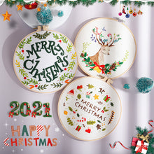 Load image into Gallery viewer, Christmas Gifts Hand Embroidery Kit 20cm