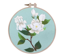 Load image into Gallery viewer, Gardenia Flower Hand Embroidery Full Kit 20cm