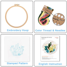 Load image into Gallery viewer, Peach Blossom & Birds 1 Strand Hand Embroidery Kit 8”