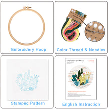 Load image into Gallery viewer, DIY Your Name Floral Hand Embroidery Kit 20cm