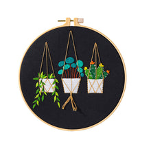 Load image into Gallery viewer, Beginners Hanging Plants Hand Embroidery DIY Kit 20cm