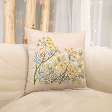 Load image into Gallery viewer, Floral Linen Cushion Cover DIY Embroidery Kit 42cm