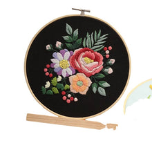 Load image into Gallery viewer, Beginners Flower Bouquet DIY Hand Embroidery Kit 20cm