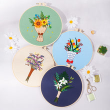 Load image into Gallery viewer, Flower Bouquet Hand Embroidery Kit 20cm
