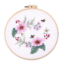 Load image into Gallery viewer, Garden Flowers DIY Hand Embroidery Kit 20cm
