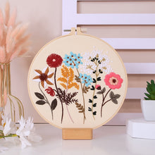 Load image into Gallery viewer, Vintage Wild Flowers Hand Embroidery DIY Kit 20cm