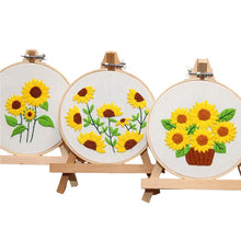 Load image into Gallery viewer, Beginners Sunflowers Hand Embroidery Kit 20cm