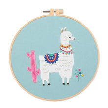 Load image into Gallery viewer, Llama & Cactus DIY Hand Embroidery Kit 20cm
