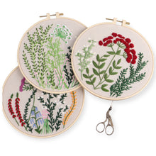 Load image into Gallery viewer, Botanical garden Hand Embroidery DIY Kit 20cm