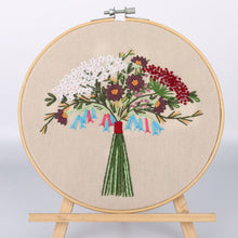 Load image into Gallery viewer, Botanical garden Hand Embroidery DIY Kit 20cm