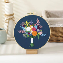 Load image into Gallery viewer, Flower Bouquet Hand Embroidery Kit 8”