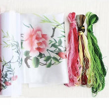 Load image into Gallery viewer, DIY Silk Embroidery kit Wisteria & Birds 20cm