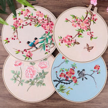Load image into Gallery viewer, Flowers & Birds Hand Embroidery Full Kit
