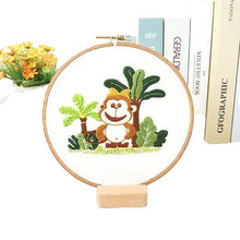 Load image into Gallery viewer, Cute Cartoon Animals Hand Embroidery Kit 20cm