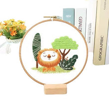 Load image into Gallery viewer, Cute Cartoon Animals Hand Embroidery Kit 20cm